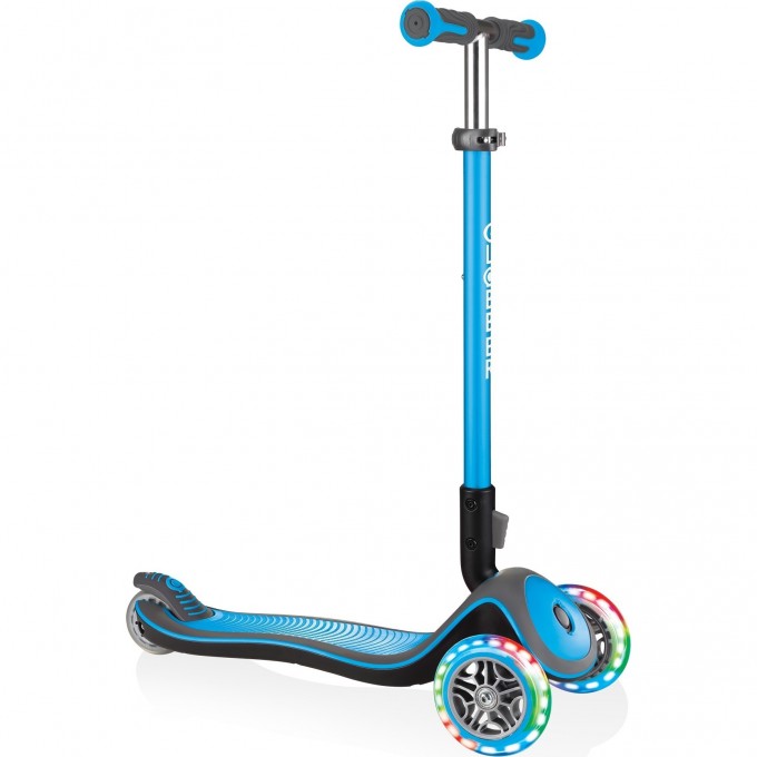 Самокат GLOBBER ELITE DELUXE LIGHTS Голубой 444-401