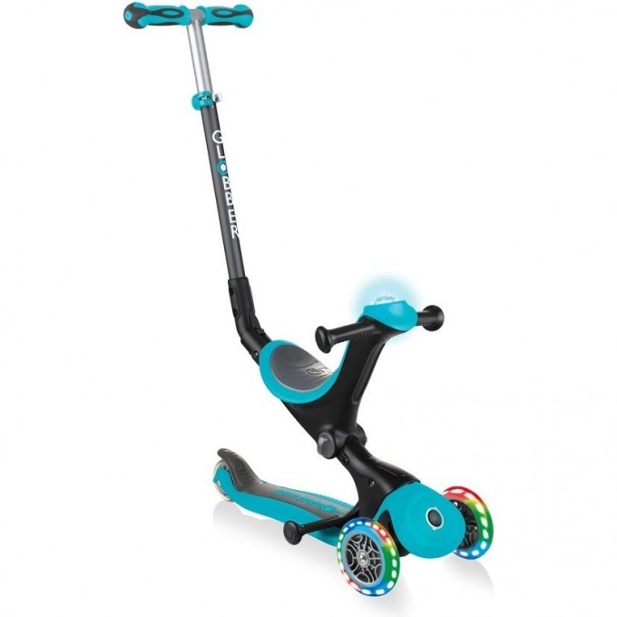 Самокат GLOBBER GO UP DELUXE PLAY LIGHTS Бирюзовый 648-105
