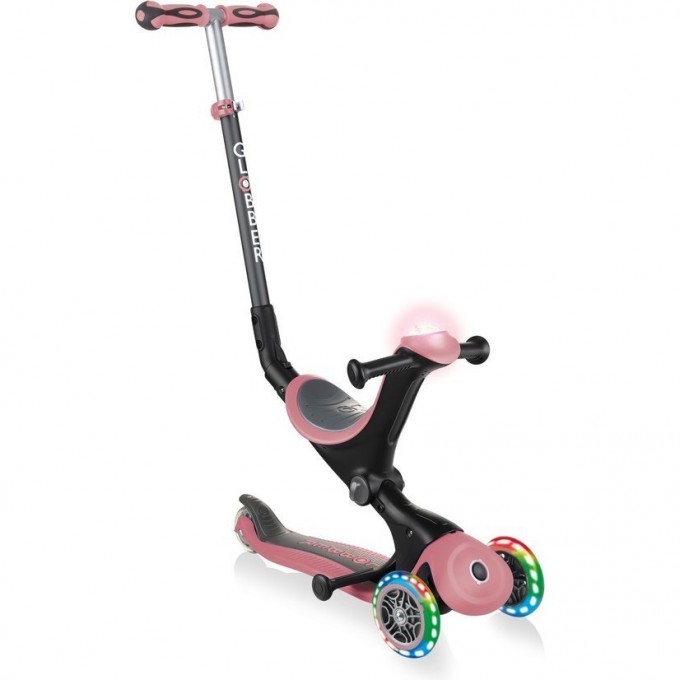 Самокат GLOBBER GO UP DELUXE PLAY LIGHTS Пастельно-розовый 648-210