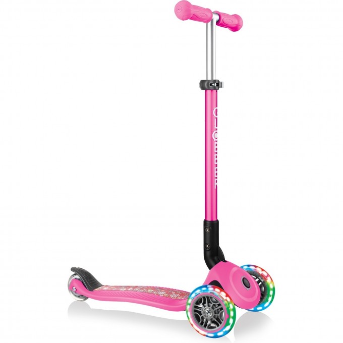 Самокат GLOBBER PRIMO FOLDABLE FANTASY LIGHTS - розовый 434-110